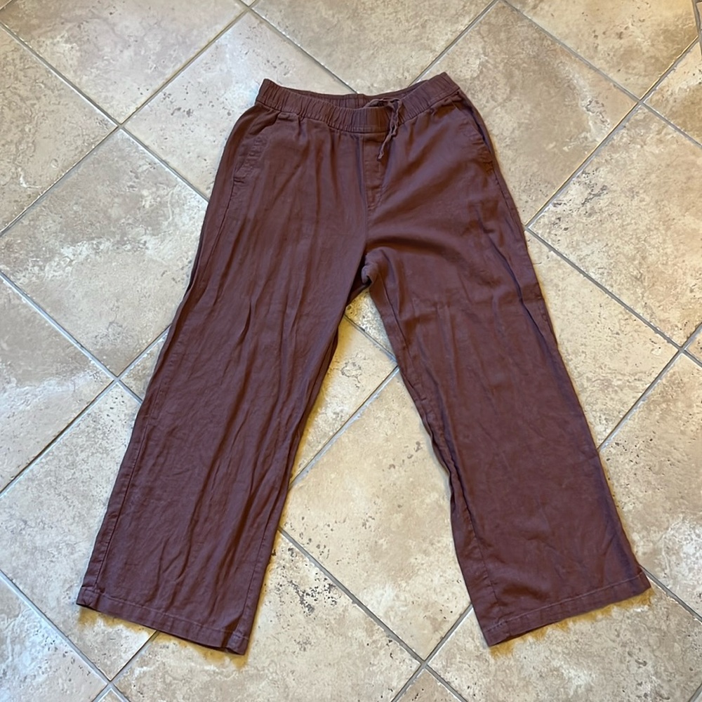 High rise wide leg linen pants old navy